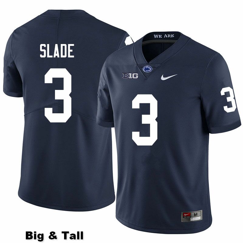 NCAA Nike Men's Penn State Nittany Lions Ricky Slade #3 College Football Authentic Big & Tall Navy Stitched Jersey VSH4698KI